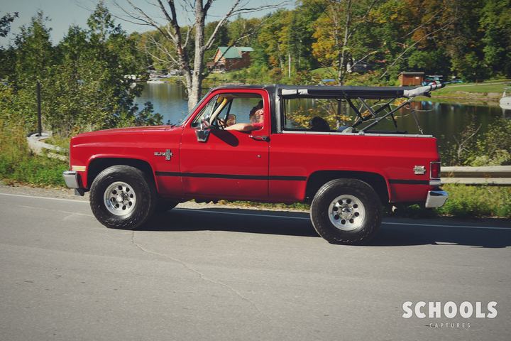 Red with roll bar